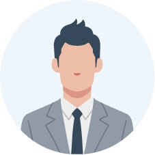 グレースーツの営業男性のイラスト